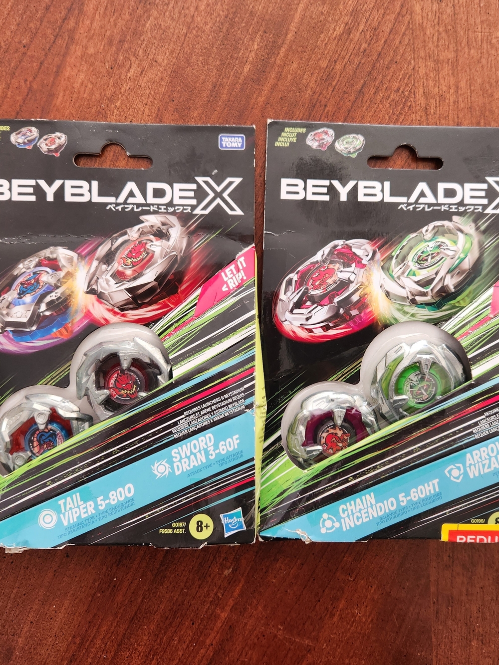 New Beyblade X Kids Battle Tops - Red and Green Spinner Set